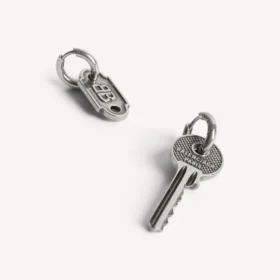 Boucles d’oreilles Neverlost pour homme en argent vieilli
