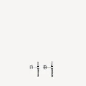 Boucles d’oreilles Typo en métal argenté