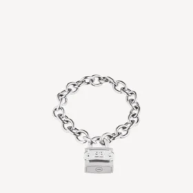 Bracelet cadenas en si bémol, argent/argent vieilli