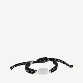 Bracelet en dentelle Saint-Germain noir/blanc/argent brillant