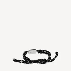 Bracelet en dentelle Saint-Germain noir/blanc/argent brillant