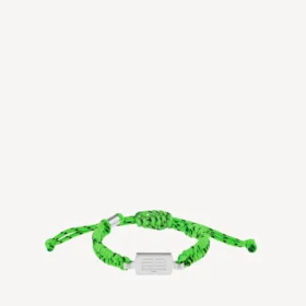 Bracelet en dentelle Saint-Germain vert fluo/noir/argent brillant