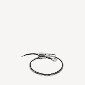Bracelet à fermeture éclair à faire soi-même, disponible en argent brillant/argent vieilli/noir
