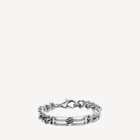 Bracelet gourmette avec icône BB Icon en argent vieilli