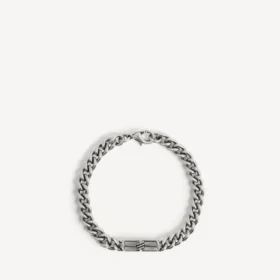 Bracelet gourmette fin « BB Icon » pour homme, couleur argent vieilli