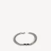 Bracelet gourmette fin « BB Icon » pour homme, couleur argent vieilli