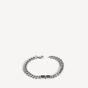Bracelet gourmette fin « BB Icon » pour homme, couleur argent vieilli