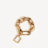Bracelet à maillons « B » pour femme en or brillant