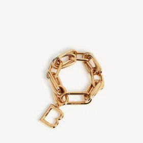 Bracelet à maillons « B » pour femme en or brillant