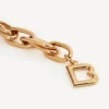 Bracelet à maillons « B » pour femme en or brillant