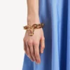 Bracelet à maillons « B » pour femme en or brillant