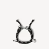 Bracelet Malibu en cordon noir/blanc/argent brillant
