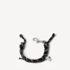 Bracelet Malibu en cordon noir/blanc/argent brillant