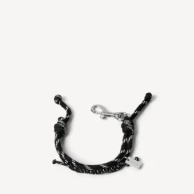 Bracelet Malibu en cordon noir/blanc/argent brillant