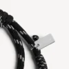 Bracelet Malibu en cordon noir/blanc/argent brillant