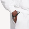 Bracelet Malibu en cordon noir/blanc/argent brillant