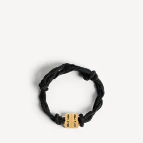 Bracelet Nano Ribbon BB pour femme, noir/or brillant