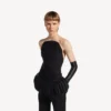 Bustier ajusté pour femme, noir