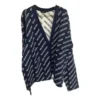 Cardigan en maille à logo intégral « Blue White » 736248T32338502