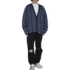 Cardigan en maille à logo intégral « Blue White » 736248T32338502