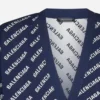Cardigan en maille à logo intégral « Blue White » 736248T32338502