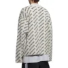 Cardigan à logo intégral « Chalky White Black » 736248T32339054