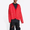 Cardigan Mini Allover Logo « Red White » 699822T32336090
