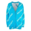 Cardigan à monogramme et logo, coupe ample « Bleu » 625330T31784661