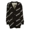 Cardigan oversize à logo « Noir » 555275T14711070