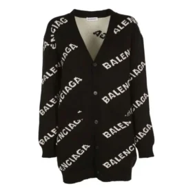 Cardigan oversize à logo « Noir » 555275T14711070