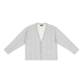 Cardigan à petits logos sur toute la surface « Light Grey White » 699822T32331461
