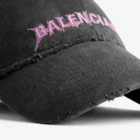 Casquette Balenciaga DIY pour homme, noire