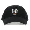 Casquette de baseball en twill de coton avec logo Pride brodé « Black » 670811410B21000