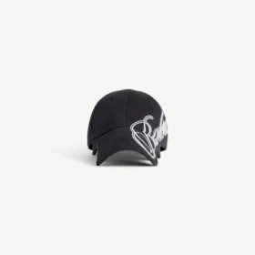 Casquette pour homme « Cursive » en noir délavé