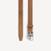 Ceinture fine BB pour femme, couleur camel