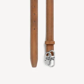 Ceinture fine BB pour femme, couleur camel
