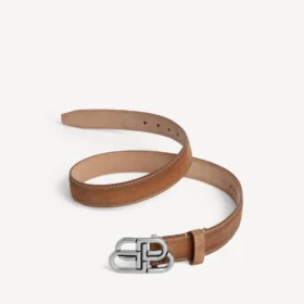 Ceinture fine BB pour femme, couleur camel