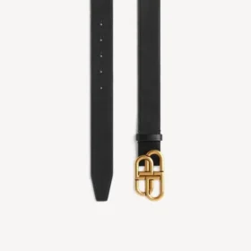 Ceinture fine BB pour femme, noire