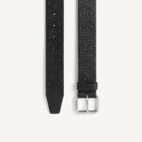 Ceinture pour homme à logo estampé en noir