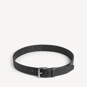 Ceinture pour homme à logo estampé en noir
