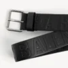 Ceinture pour homme à logo estampé en noir Ceinture pour homme à logo estampé en noir