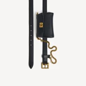 Ceinture Rodeo pour femme avec pochette, noire