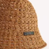 Chapeau bob en raphia pour femme, couleur beige