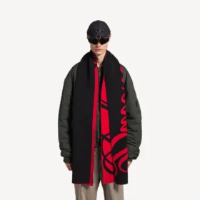 Écharpe « Big B » pour homme, rouge/noir