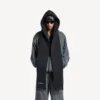 Écharpe à capuche pour homme, noir délavé