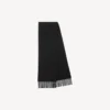 Écharpe à franges pour homme, noire