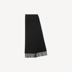 Écharpe à franges pour homme, noire