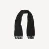 Écharpe à franges pour homme, noire