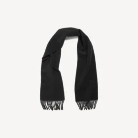 Écharpe à franges pour homme, noire