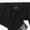 Écharpe à franges pour homme, noire